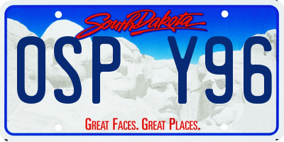 SD license plate 0SPY96