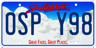 SD license plate 0SPY98