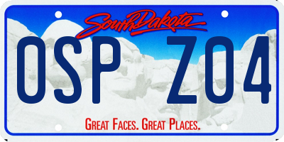 SD license plate 0SPZ04