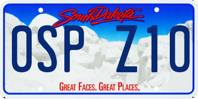 SD license plate 0SPZ10