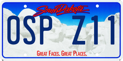 SD license plate 0SPZ11