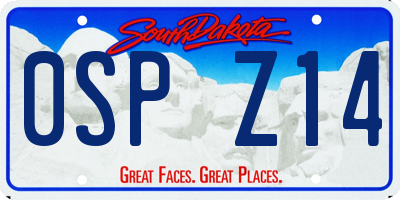 SD license plate 0SPZ14