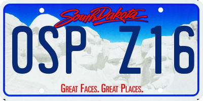 SD license plate 0SPZ16