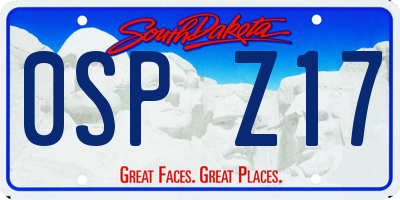 SD license plate 0SPZ17