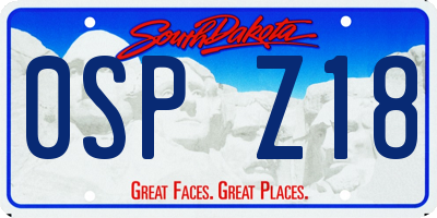 SD license plate 0SPZ18