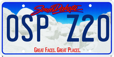 SD license plate 0SPZ20