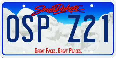 SD license plate 0SPZ21