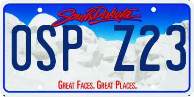 SD license plate 0SPZ23