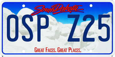 SD license plate 0SPZ25