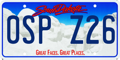 SD license plate 0SPZ26