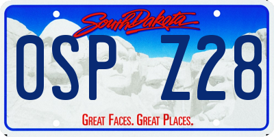SD license plate 0SPZ28