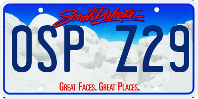 SD license plate 0SPZ29