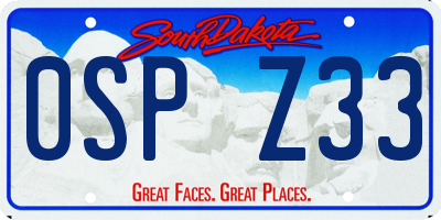 SD license plate 0SPZ33