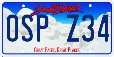 SD license plate 0SPZ34