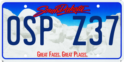 SD license plate 0SPZ37