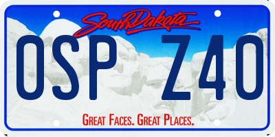 SD license plate 0SPZ40