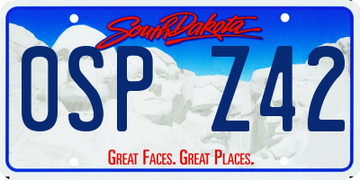 SD license plate 0SPZ42