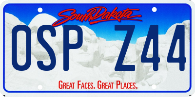 SD license plate 0SPZ44