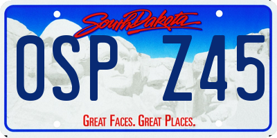 SD license plate 0SPZ45