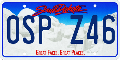 SD license plate 0SPZ46