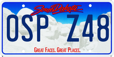 SD license plate 0SPZ48