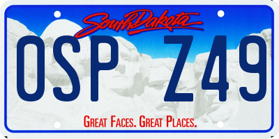 SD license plate 0SPZ49