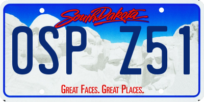 SD license plate 0SPZ51