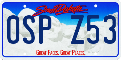 SD license plate 0SPZ53