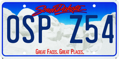 SD license plate 0SPZ54