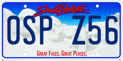 SD license plate 0SPZ56