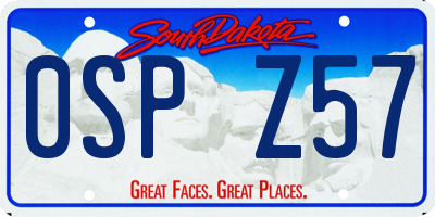 SD license plate 0SPZ57