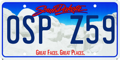 SD license plate 0SPZ59