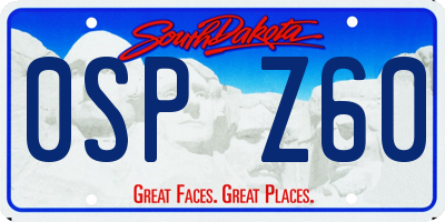 SD license plate 0SPZ60