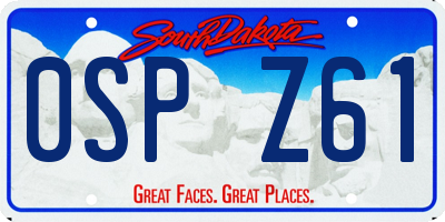 SD license plate 0SPZ61
