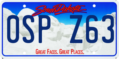SD license plate 0SPZ63