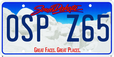 SD license plate 0SPZ65