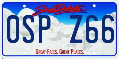 SD license plate 0SPZ66