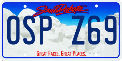 SD license plate 0SPZ69