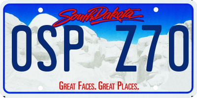 SD license plate 0SPZ70