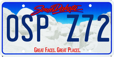SD license plate 0SPZ72