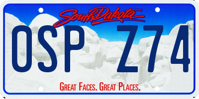 SD license plate 0SPZ74