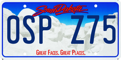 SD license plate 0SPZ75