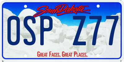 SD license plate 0SPZ77