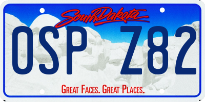 SD license plate 0SPZ82