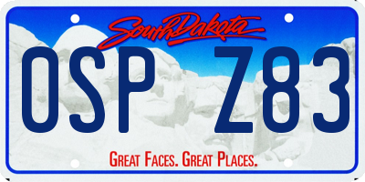 SD license plate 0SPZ83