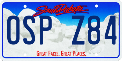 SD license plate 0SPZ84