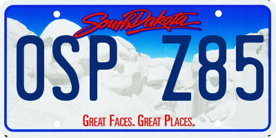 SD license plate 0SPZ85