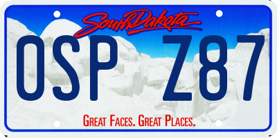 SD license plate 0SPZ87