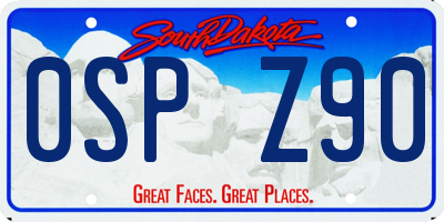 SD license plate 0SPZ90