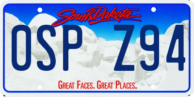 SD license plate 0SPZ94